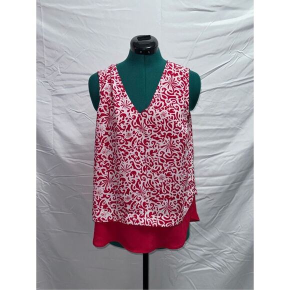 Halogen Red Print Sleeveless Blouse | Sz PL - Picture 2 of 5
